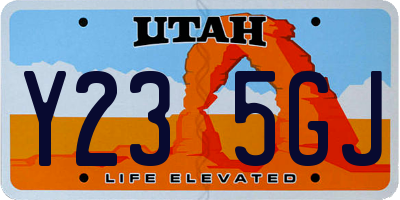 UT license plate Y235GJ