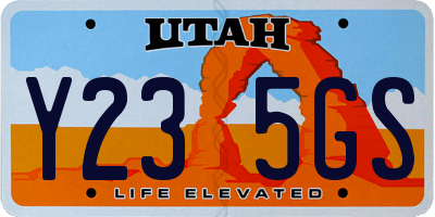 UT license plate Y235GS