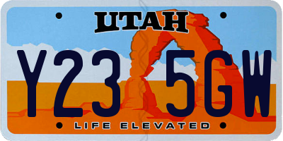 UT license plate Y235GW