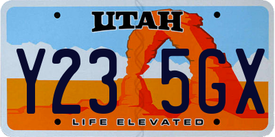 UT license plate Y235GX
