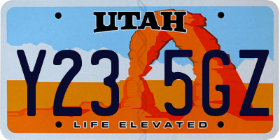 UT license plate Y235GZ