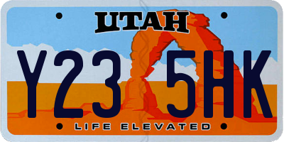 UT license plate Y235HK