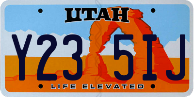 UT license plate Y235IJ