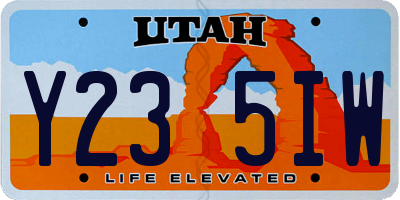 UT license plate Y235IW
