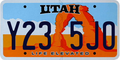 UT license plate Y235JO
