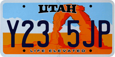 UT license plate Y235JP