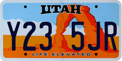 UT license plate Y235JR