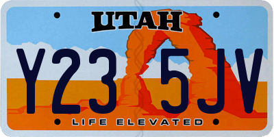 UT license plate Y235JV