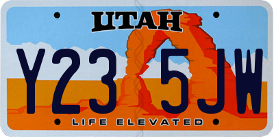 UT license plate Y235JW