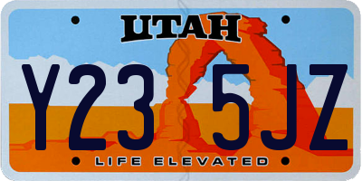 UT license plate Y235JZ