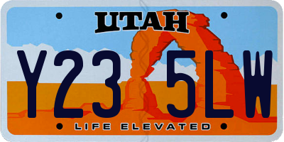 UT license plate Y235LW