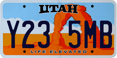 UT license plate Y235MB