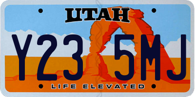 UT license plate Y235MJ