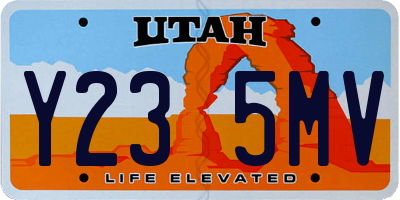 UT license plate Y235MV