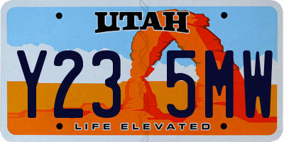 UT license plate Y235MW