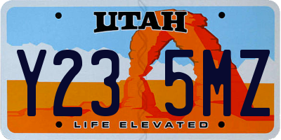 UT license plate Y235MZ