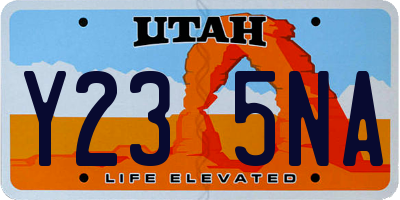 UT license plate Y235NA