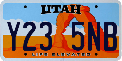 UT license plate Y235NB