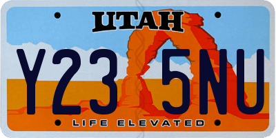 UT license plate Y235NU