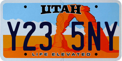 UT license plate Y235NY