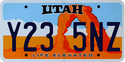 UT license plate Y235NZ