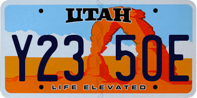 UT license plate Y235OE