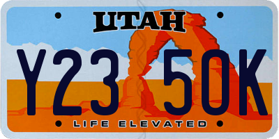 UT license plate Y235OK