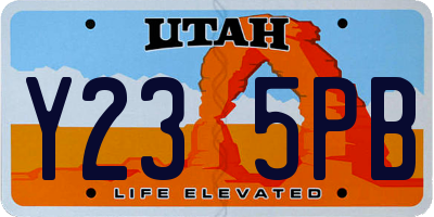 UT license plate Y235PB