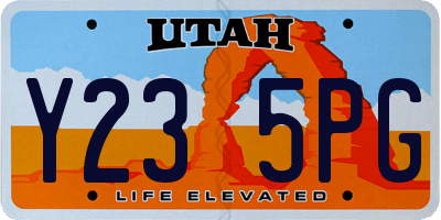 UT license plate Y235PG