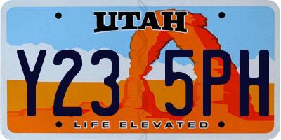 UT license plate Y235PH