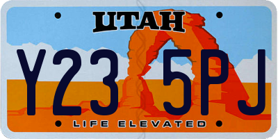 UT license plate Y235PJ