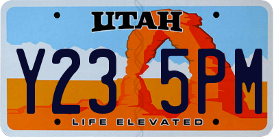 UT license plate Y235PM