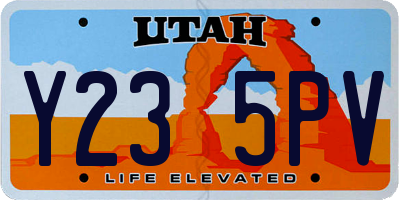 UT license plate Y235PV
