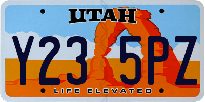 UT license plate Y235PZ