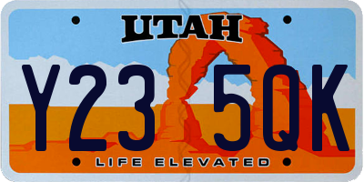 UT license plate Y235QK