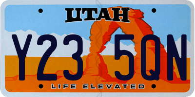 UT license plate Y235QN