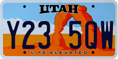 UT license plate Y235QW