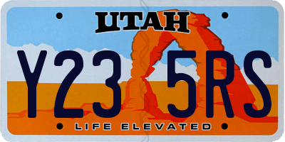 UT license plate Y235RS