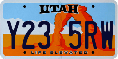 UT license plate Y235RW