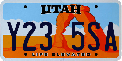 UT license plate Y235SA