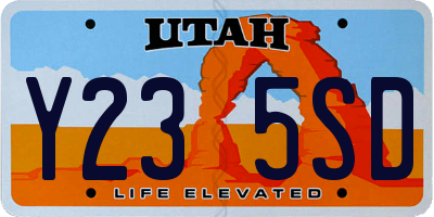 UT license plate Y235SD