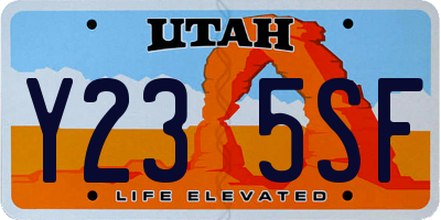 UT license plate Y235SF