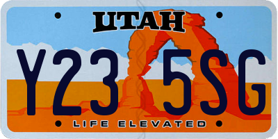 UT license plate Y235SG