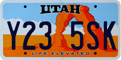 UT license plate Y235SK