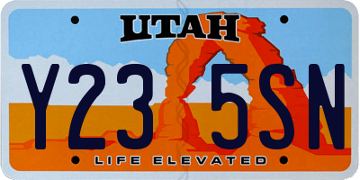 UT license plate Y235SN
