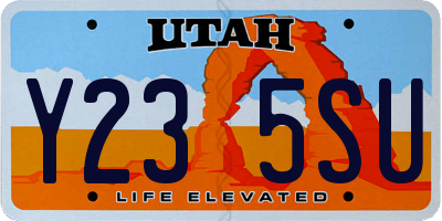 UT license plate Y235SU