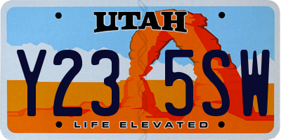 UT license plate Y235SW