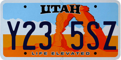 UT license plate Y235SZ