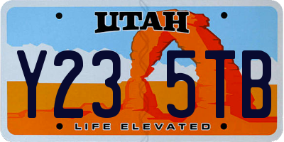 UT license plate Y235TB