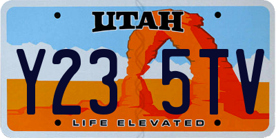 UT license plate Y235TV